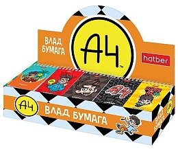 Блокнот 40л А7ф клетка на гребне -Влад А4 087487