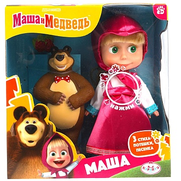 Кукла Маша «Карапуз» с медведем, озвученная, 15см 379162