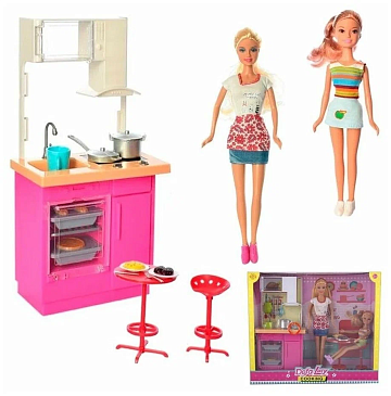 Набор Defa Lucy Кухня со светом, 2 куклы 8442
