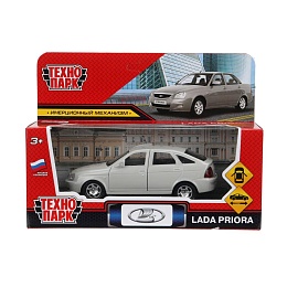 Машина металл LADA PRIORA 12 см,двери,инерц,серебристый перламутр 395953