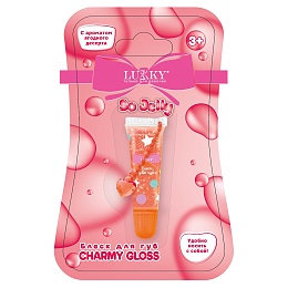 Lukky Charmy Gloss, блеск для губ, розовый, с ароматом яг. десерта Т27241