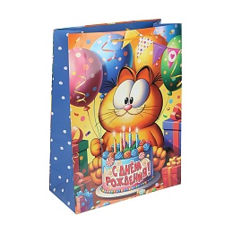 Пакет подарочный глянцевый 35х47 Рыжий кот 