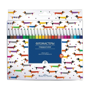 Фломастеры "Happycolor" 24 цвета 32-0026