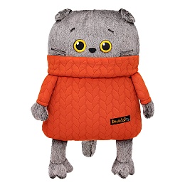 Кот-подушка в свитере с косами Kp34-251
