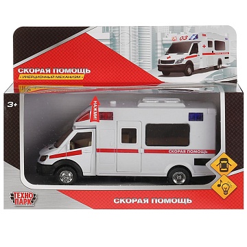 Машина металл свет-звук "скорая помощь", 17 см, двери 244952