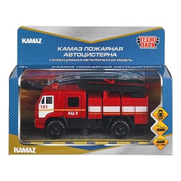 Машина металл KAMAZ 43502 ПОЖАРНАЯ АЦ 15 см, двери, подвиж дет, инерц 402755