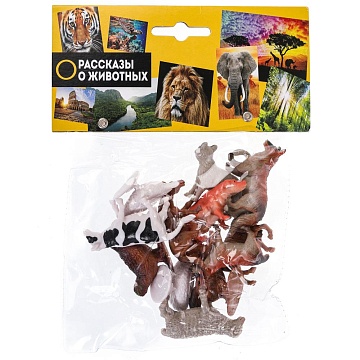 Игрушки пластизоль домашние животные 12 шт. в пак. 383614