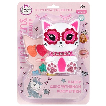 Набор косметики «Милая леди» в складном футляре в виде кошечки 365811
