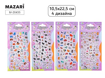 Наклейки декоративные CATS, 10.5x22.5 см на розовом фоне M-20435