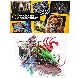 Игрушка из пластизоля насекомые 12 шт. в пак. Рассказы о животных 382300