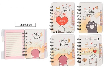 Блокнот детский: "ЛАПКИ"; яркая обложка , мал. на спирали МС-7196