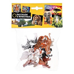 Игрушки пластизоль набор животных 6 диких и 6 домашних в пак. 383616