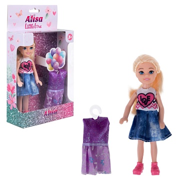 Кукла "Alisa Little Love" с праздничным платьем 15,2 см Т24373
