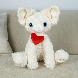 Мягкая игрушка Кот Корниш-рекс с сердечком 40см HY704027207W