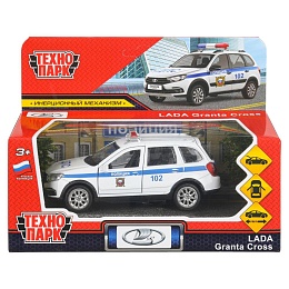 Машина металл LADA GRANTA CROSS ПОЛИЦИЯ 12 см, двери, багаж 403542