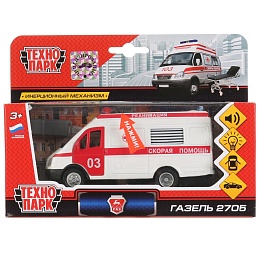 Машина металл свет+звук ГАЗЕЛЬ РЕАНИМАЦИЯ, 13 см, двери, баг 144726
