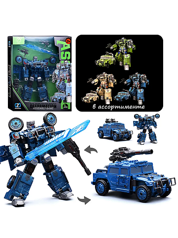 Робот трансформирующийся в военный джип с пушкой, в коробке 908-9B