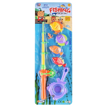 Игра рыбалка "Морские жители" 1 удочка, 1 сачок, на листе 329-A26A