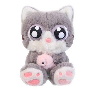 Мягкая игрушка "Котик с рыбкой" 32 см М1598