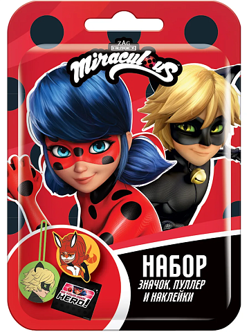 ЛЕДИ БАГ Набор значок, пуллер и наклейки в флоупаке 6/10 УТ72981