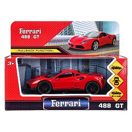 Машина металл ferrary 488 gtb 12 см, двери, багажник, инерция 393513