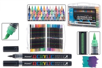 Набор маркеров-акриловые: "PIANO" ПРЕМИУМ; с мягкой кистью 36 цветов PM-101-36