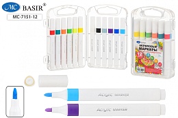 Набор маркеров-акриловые: на водной основе,  12 цветов МС-7151-12