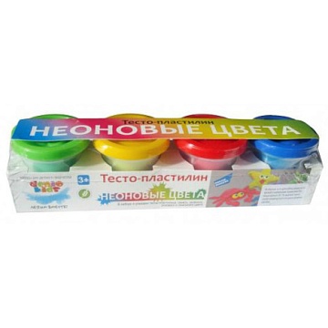 Набор для детской лепки "Тесто-пластилин. Неоновые цвета" Genio Kids TA1016V