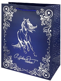 Пакет подар. мат.лам.тис.фол 26,4х32,7х13,6см  Грациозный конь 190г  ППК-2425