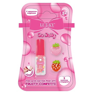 Lukky Fruity Confetti Лак для ногтей с блёстками, розовый Т27254