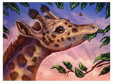 Алмазная мозаика "Жираф" холст 25х30см M-11521