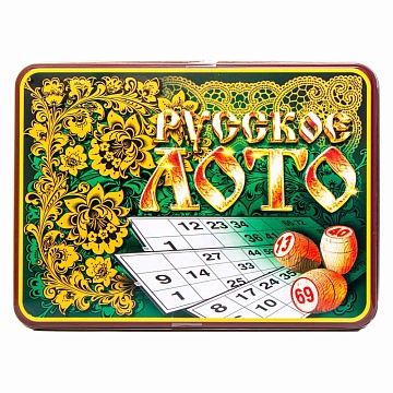 Лото русское "Русские узоры" (жестяная коробка) 01776