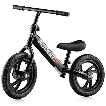 Беговел Rocket 12", колеса PVC, цвет чёрный R0044