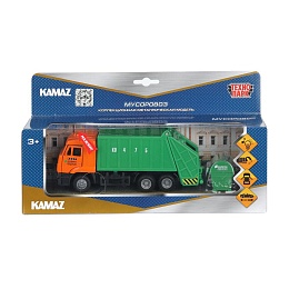 Машина металл свет-звук KAMAZ -53605 МУСОРОВОЗ 18 см, двери, инерция 401937