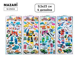 Наклейки декоративные РОБОТЫ, 9.5*23 см, 4 дизайна M-20434