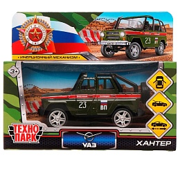 Машина металл UAZ HUNTER ВОЕННАЯ ПОЛИЦИЯ 11,5 см, двери,багаж, зеленый 328313