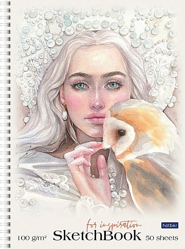 Скетчбук 50л А4ф без линовки 100г/кв.м -Принцесса в белом 075969