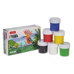Краски Гуашь 20мл 6 цв. Hatber -COLORA-  в картонной коробке 090065