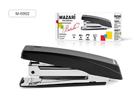 Степлер № 10, BESTSELLER, 12 листов, с антистеплером, ЧЕРНЫЙ M-6902