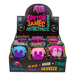Крутой замес, 1toy Крутой замес, Супер Мопс, тянущийся8,5см, 4 цвета Т20317