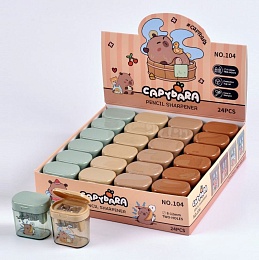 Точилка пластиковая КАПИБАРА, 2 отверстия для заточки с контейнером для стружки M-3030