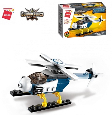 Конструктор Qman Helicopter Hawk 1801-3. (Combat Zones. Серия Air-Cushion) 48 деталей
