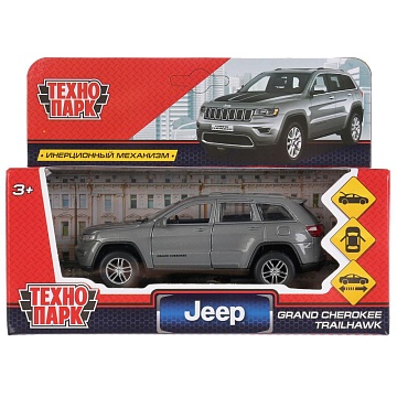 Машина металл JEEP GRAND CHEROKEE 12 см, двери, багаж, инерц, серый 378265