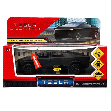 Машина металл свет-звук tesla cybertruck 13,7см, дв,ин,МАТОВЫЙ черный 383478