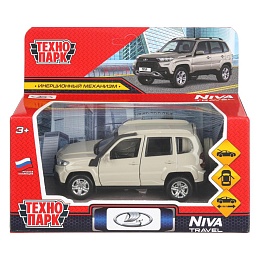 Машина металл LADA NIVA travel 12 см, двери, инерц, бежевый, кор 405083