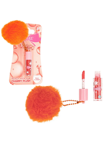 Lukky Charmy Plush, блеск для губ голографический, розовый Т27245