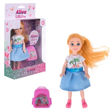 Кукла "Alisa Little Love" с портфелем 15,2 см Т24367