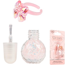 Lukky Diamond Confetti лак для ногтей с колечком (розовый) Т26464