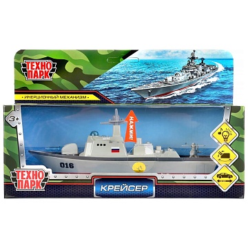 Модель металл свет-звук "крейсер" 18см, инерц., в ассорт. в русс. кор 299592