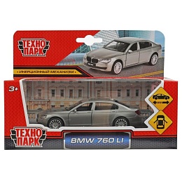 Машина металл BMW 760 li, 11,4 см, двери, инерция, темно-серый 350618